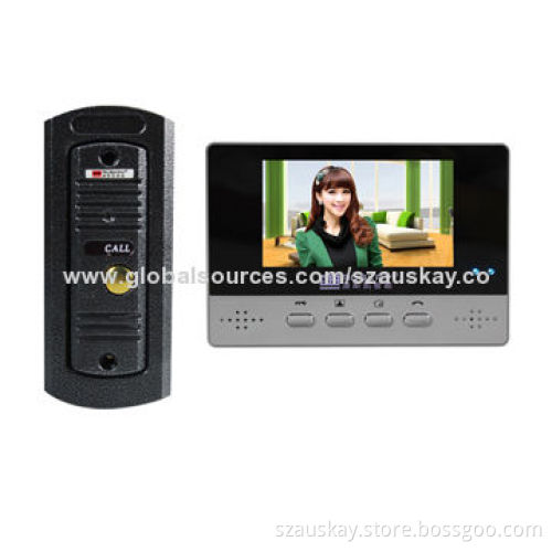 Video Door Phone with One IR Night Vision Outdoor Camera and One 4.3-inch TFT Indoor Monitor